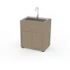 Image de Meuble de cuisine extérieure LE MARQUIER ÉVIER INTÉGRÉ 80X55CM TAUPE MC80PEVE22
