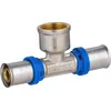 Image de Raccord Multicouche à Sertir Multi profils TH-H-U té diamètre Ø16 mm - femelle au centre 15x21 (1/2) - Ø16 mm - Norme NF 545 pour réseau d'eau potable et chauffage NOYON & THIEBAULT