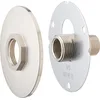 Image de Platine de Fixation Confort Robinet Extérieur Avant/Après Crépi Finition Laiton Nickelé AROZ
