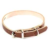 Image de Collier en Cuir Marron pour Chien réglable Boucle nickelée Haute qualité (Long 56cm Larg 26mm)