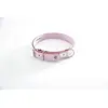 Image de Martin Sellier Collier en Cuir Surpiqué Classique avec Plaque 18mm x 45cm Rose