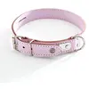Image de Martin Sellier Collier en Cuir Surpiqué Classique avec Plaque 31mm x 62cm Rose