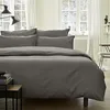 Image de Housse de Couette en Satin de Coton, Grand Hôtel, Zinc, 260x240 cm, Essix