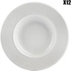 Image de Geneviève Lethu - 12 Assiettes creuses en Faïence Grain de riz blanches - D.22 cm OS