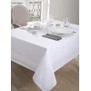Image de CALITEX Nappe Damassée Bande Satin Blanc 150x200