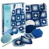 Image de Sentosphère   Mon Sac en Patchwork Bleu - Loisir créatif   Coffret pour enfants - Initiation au Crochet dès 10 ans   Granny Squares tendance   Laine douce   20601