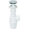 Image de Wirquin 30723121 Ensemble complet vidage pour lavabo siphon, bonde clapet Quick-clac et trop-plein intégré, blanc