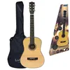 Image de Guitare acoustique en bois Lexibook 91 cm Guide dapprentissage inclus 6 cordes en nylon Housse de transport incluse Bois/Noir