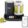 Image de BÉABA - Babycook Smart - Robot Cuiseur Mixeur Bébé Connecté - Balance Intégrée - Bol en Verre - Panier Inox - Large Capacité 2.25L- Cuisson Vapeur Douce- Ecran Tactile/Application dédiée - Anthracite