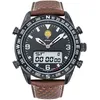 Image de Patrouille de France Montre Aviateur Athos 1 - Chronographe - Cuir Perforé Marron