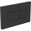 Image de Ideal Standard Solea Plaque de commande de chasse d'eau, technologie à double chasse par actionnement pneumatique, utilisation facile et conception durable (carrée)   Noir (230 x 10 x 146 mm)