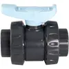 Image de INTERPLAST Vanne PVC Ø 63 mm, Double Union, Poignée Bleue