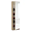 Image de Armoire a chaussures ZAPATERO - 12 Paires - Décor Chene et Noir - 1 porte avec miroir - L50 x P18 x H200 cm - CBA MEUBLES