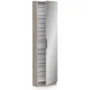 Image de Armoire à chaussures - 12 Paires - Décor Chêne - 1 porte avec miroir - L50 x P20x H180 cm - DEMEYERE
