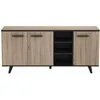 Image de Buffet bas - Décor chêne brossé et noir mat - Contemporain - WAYNE - L 1607 cm