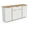 Image de Enfilade ACCESS - 4 portes + 1 tiroir - Décor chêne Hamilton et Blanc - L 1607 x P 396 x H 856 cm - DEMEYERE