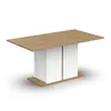 Image de Table à manger seule ACCESS - 6 personnes - Décor chêne Hamilton et blanc - L 160 x P 78 x H 90 cm - DEMEYERE