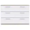 Image de Commode 6 tiroirs WATSON coloris blanc/chêne