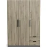Image de Armoire 3 portes 2 tiroirs STOLY coloris chêne shannon