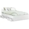 Image de Demeyere Lit adulte MICHIGAN - 160 x 200 cm - Multiples rangements - Blanc