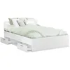 Image de Demeyere Lit adulte MICHIGAN - 140 x 190 cm - Multiples rangements - Blanc