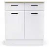 Image de Meuble bas 80 cm 2 portes 2 tiroirs BIANCO