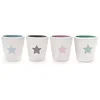 Image de YOKO DESIGN Set de 4 Tasses Expresso Céramique Blanc Motifs Etoiles