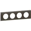 Image de LEGRAND | Plaque 4 Postes, Collection Céliane, Finition Black Nickel, Montage Horizontal Ou Vertical, Système De Rattrapage Des Défauts Du Mur