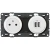 Image de LEGRAND - Prise Electrique Murale avec Terre + Double Chargeur USB Céliane Surface - Prise Affleurante avec Socle Rétractable - Blanc