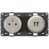 Image de LEGRAND - Prise Electrique Murale avec Terre + Double Chargeur USB Céliane Surface - Prise Affleurante avec Socle Rétractable - Titane