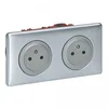 Image de LEGRAND - Prise Electrique Double avec Plaque + Boîte à Encastrer Céliane Surface - Prise Affleurante avec Socle Rétractable - Fabriqué En France - Alu