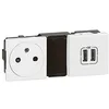 Image de Legrand - Prise de courant Surface + double chargeur USB Type-A Mosaic précâblée 5 modules - blanc