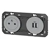 Image de Legrand 600442 Prise de courant 2P+T Surface + chargeur 2 USB Type-A dooxie 3A précâblés finition alu