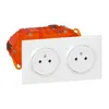 Image de Kit double prise de courant 2P+T - LEGRAND - Surface dooxie - Blanc - Rectangulaire