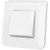 Image de Legrand - Poussoir simple Mosaic 6A blanc complet avec plaque et fixation à vis
