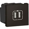 Image de Legrand - Double chargeur USB Type-A Mosaic 3A 2 modules - noir mat