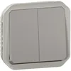 Image de commande double - 10a - gris - composable - legrand plexo 069525l