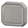 Image de commande double - 10a - gris - encastré - legrand plexo 069815l