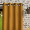 Image de Soleil d'ocre, Bohème Rideaux Oeillets, Microfibre lavé, Moutarde, 140x180 cm