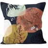 Image de Soleil d'ocre Store Coussin 40x40 cm Titan Chocolat Brodé Turquoise et Chocolat, Déhoussable