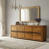 Image de Bois & Chiffons - Buffet 3 Portes 3 Tiroirs Grand Modèle Acacia Tatoo Marron - 222x45x85 cm OS