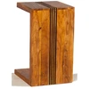Image de Bois & Chiffons - Bout de canapé en acacia massif strié marron - 35x35x60 cm OS