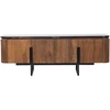 Image de Bois & Chiffons - Meuble tv plateau marbre kfir naturel ciré - 140x42x50 cm OS