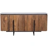 Image de Bois & Chiffons - Buffet bois plateau marbre noir manguier kfir naturel ciré - 160x40x75 cm OS