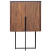 Image de Bois & Chiffons - Buffet haut plateau marbre noir manguier kfir naturel ciré - 80x40x126 cm OS