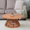 Image de Bois & Chiffons - Table basse ronde bois massif acacia kfir naturel ciré - 86x86x40 cm OS