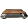 Image de Bois & Chiffons - Table basse rectangulaire opium acacia stainless marron - 130x120x35 cm OS