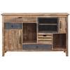Image de Bois & Chiffons - Buffet 3 portes 4 tiroirs manguier farm brun/miel - 135x40x85 cm OS