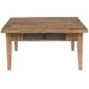 Image de Bois & Chiffons - Table basse carrée 2 tiroirs manguier farm brun/miel - 80x80x40 cm OS