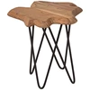 Image de Bois & Chiffons - Bout de canapé plateau bois brut acacia racine naturel - 50x50x50 cm OS